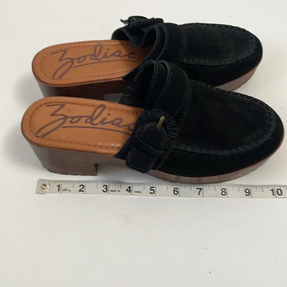 Zodiac Raine Suede Chunky Mules Clogs Size 9M Black - Picture 14 of 15